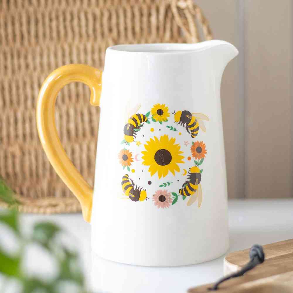 Something Different - Summer Bee and Sunflower Ceramic Carafe de fleurs - Multicolore